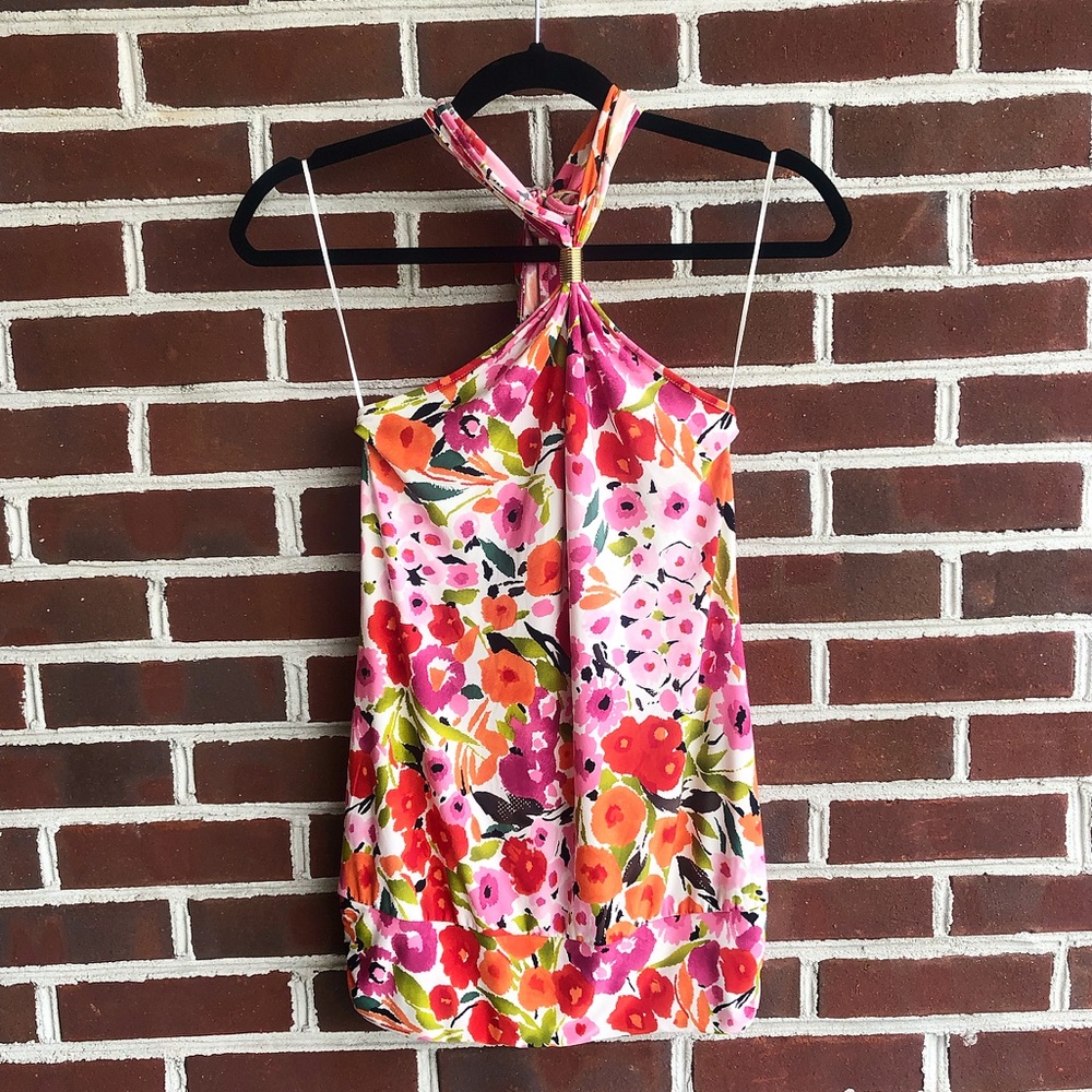 Express Floral Halter Tie-Back Size XS